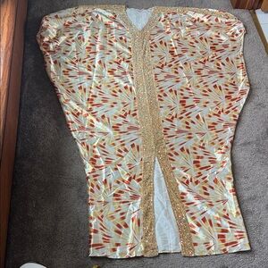 ARTTY Fashion African Satin Sequin Accent Bubu Dress SIZE OS